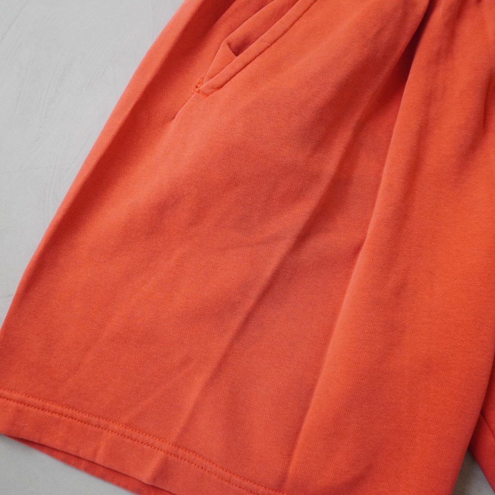 Nike Fleece Sweat Shorts Medium Mens Orange Big Swoosh Graphic Drawstring - Picture 10 of 11